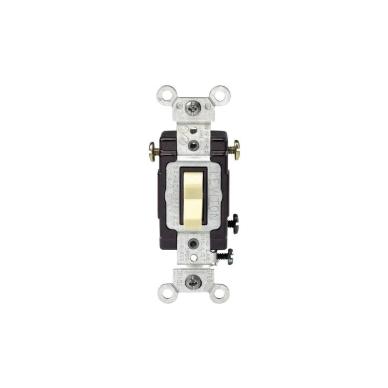 Leviton C21-05503-LHI Toggle Switch, 15 A, 120 V, Thermoplastic Housing Material, Ivory Ivory