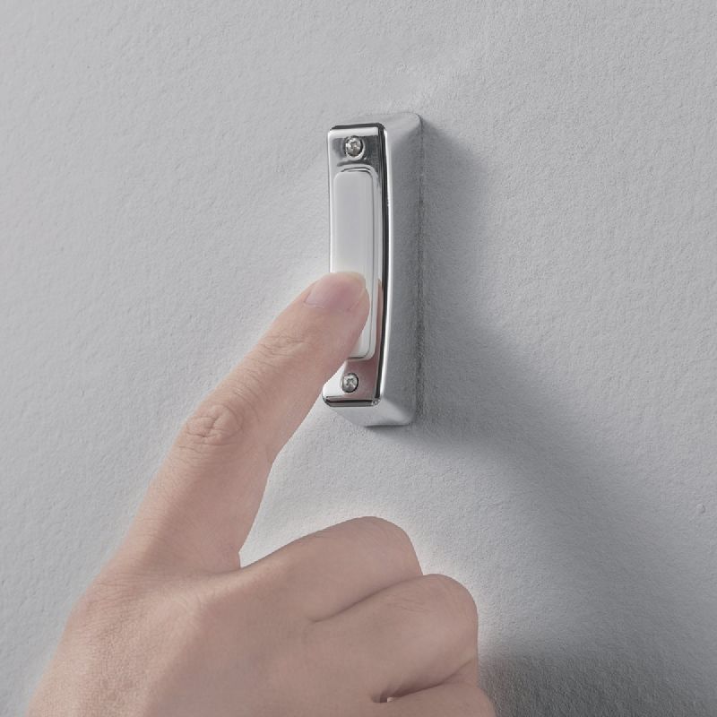 Heath Zenith Plastic Lighted Doorbell Button Satin Nickel