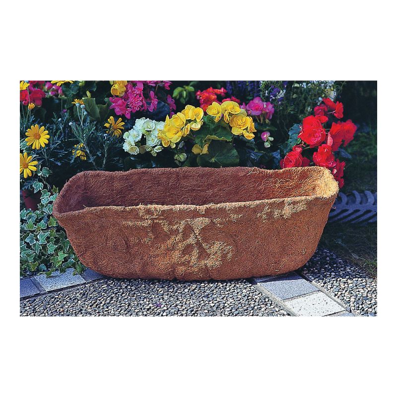 Landscapers Select T51550-3L Planter Liner, 24 in W, 9 in H, Rectangular, Natural Coconut, Brown Brown