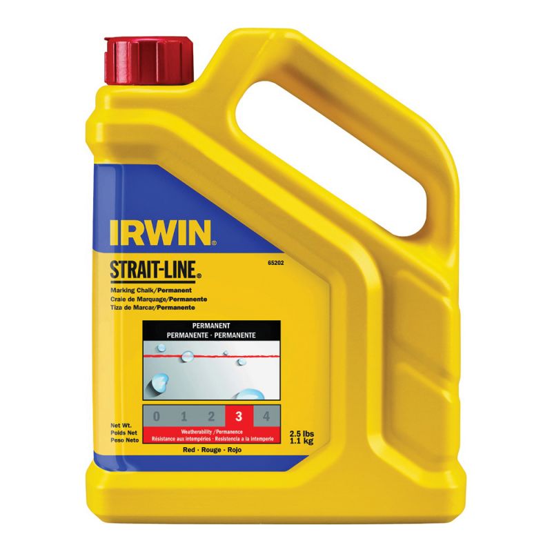 Irwin 65202 Marking Chalk Refill, Red, Permanent Red