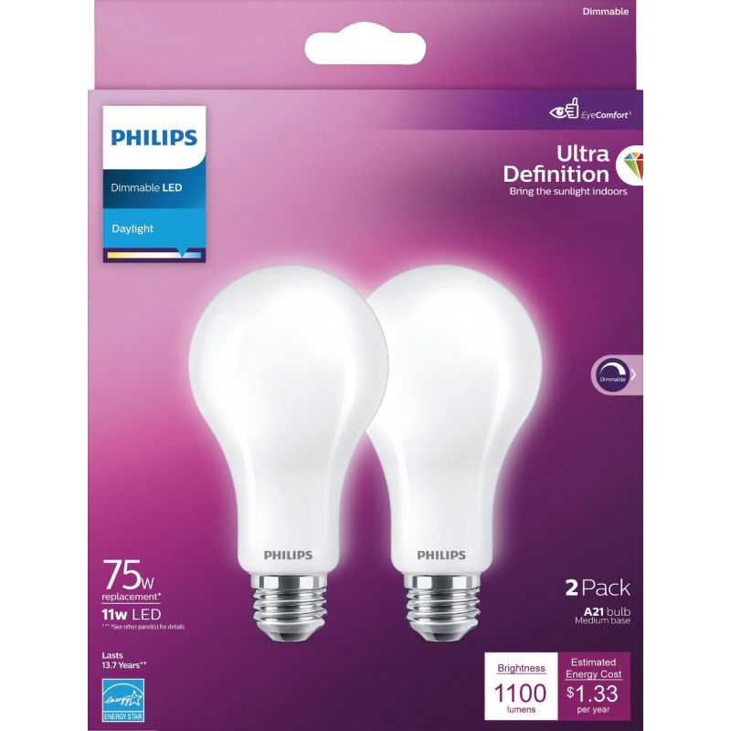 Philips Ultra Definition Dimmable LED A21 Light Bulb