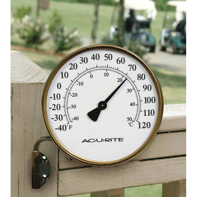 AcuRite Decorative Metal Indoor And Outdoor Thermometer Brass