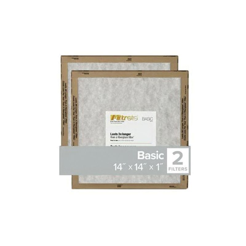 Filtrete FPL11-2PK-24 Air Filter, 14 in L, 14 in W, 2 MERV, For: Air Conditioner, Furnace and HVAC System (Pack of 24)