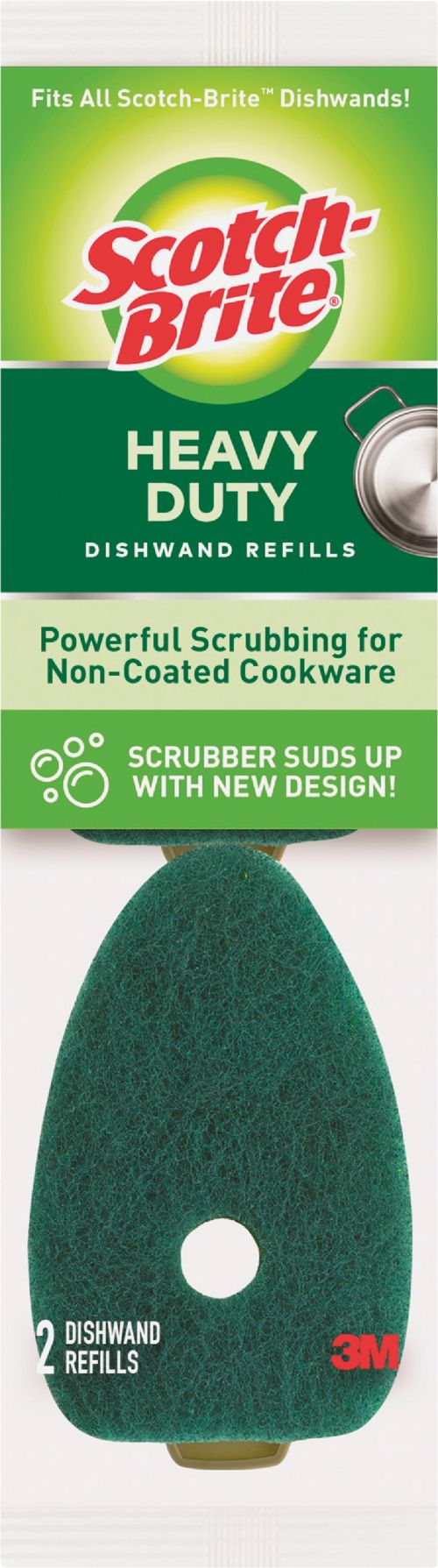 Scotch-brite Refill Sponge Heads for Heavy-duty Dishwand - 2 pack