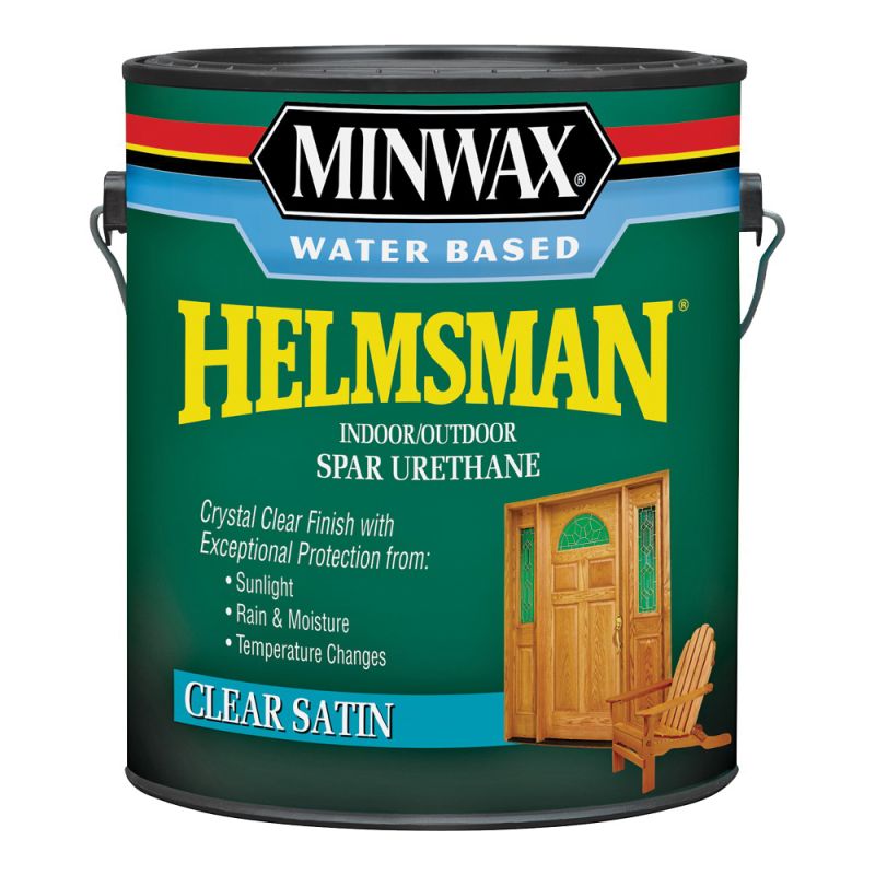 Minwax Helmsman 710520000 Spar Varnish, Crystal Clear, Liquid, 1 gal, Can Crystal Clear
