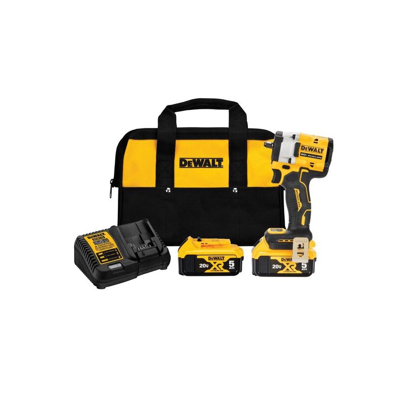 DeWALT Atomic Series DCF923P2 Impact Wrench, Battery Included, 20 V, 5 Ah, 3/8 in Drive, 3550 ipm, 2500 rpm Speed