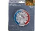 Taylor Stick-on Dial Window Thermometer White W/Blue &amp; Red