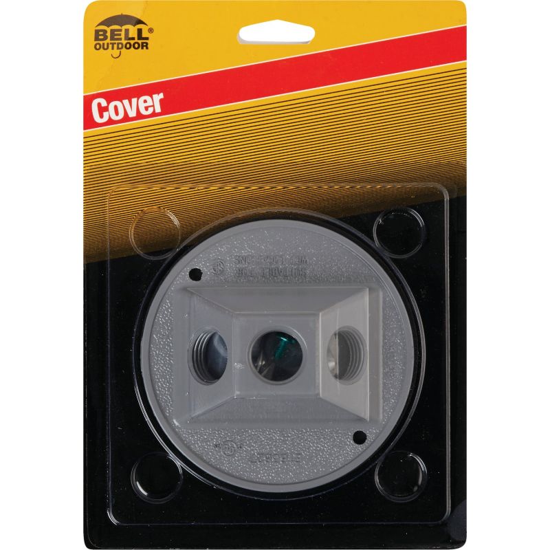 Bell Round Cluster Weatherproof Outdoor Box Cover Gray