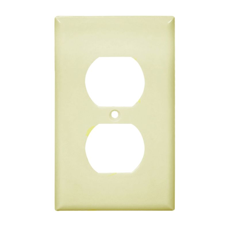 Eaton Wiring Devices 2132V Wallplate, 4-1/2 in L, 2-3/4 in W, 1 -Gang, Thermoset, Ivory, High-Gloss Ivory