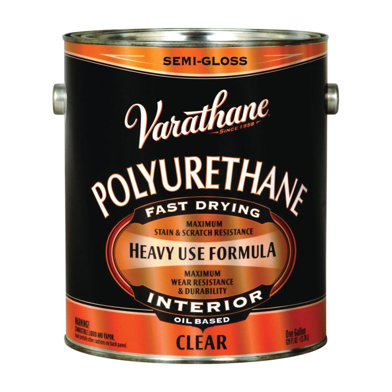 Varathane 6031 Polyurethane, Semi-Gloss, Liquid, Clear, 1 gal, Can Clear
