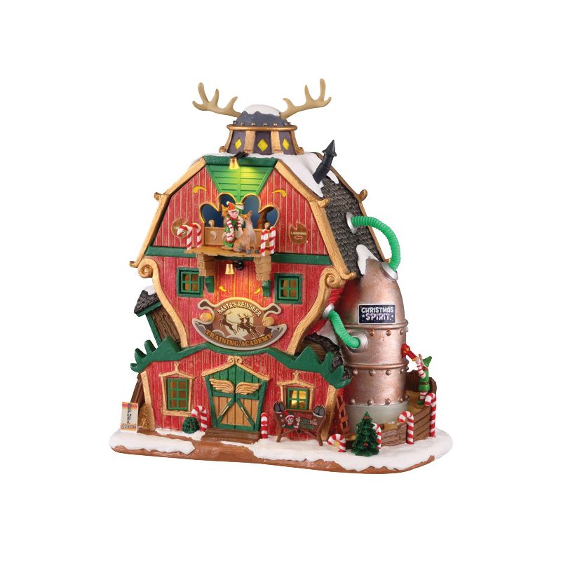 Lemax 15793 Santa&#039;s Reindeer Academy Figurine, 4.5 V