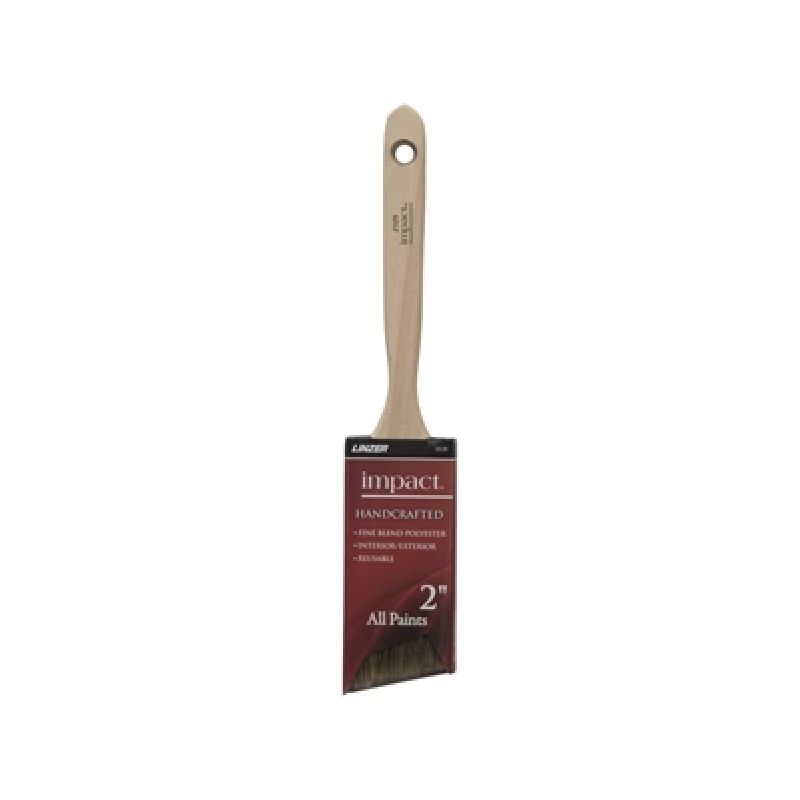 Linzer 2125N-2 Paint Brush, 2 in W, Polyester Bristle, Angle Sash Handle Natural