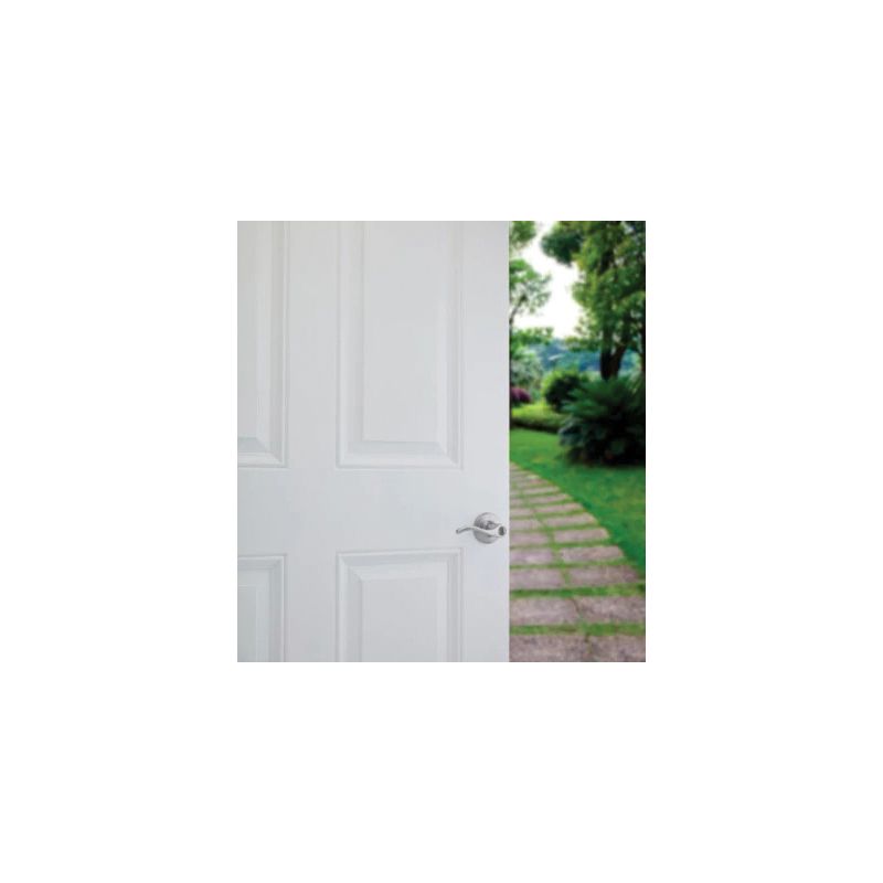 Kwikset 94050-675 Entry Door Lockset, Lever Handle, Satin Chrome, Zinc, KW1, SC1 Keyway, Residential, 3 Grade