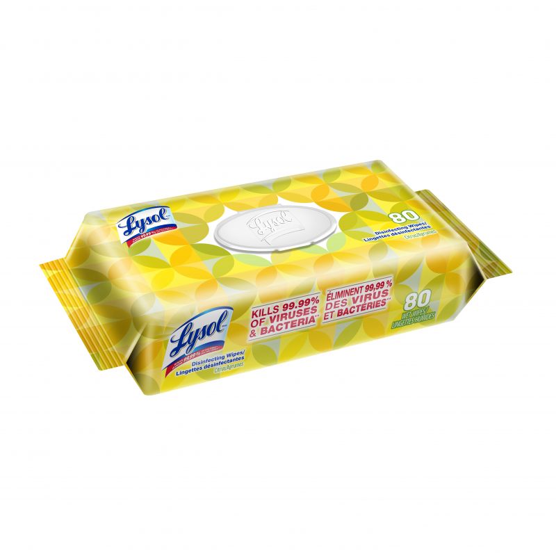 Lysol 99716 Disinfecting Wipes, 8-1/2 in L, 6-3/4 in W, Lemon Like White