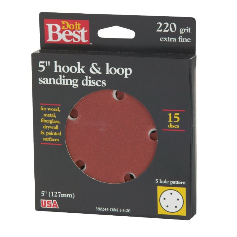 Do it Best 5 In. 5-Hole Hook &amp; Loop Vented Sanding Disc