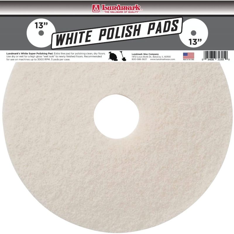 Lundmark White Super Polish Pad 13 In., White