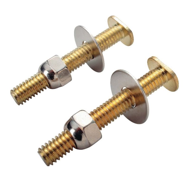 ProSource Bolt Set, Steel, Brass, For: Use to Attach Toilet to Flange