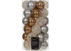 Decoris Shatterproof Bauble Christmas Ornament Brown, White, Marble Gray, Silver