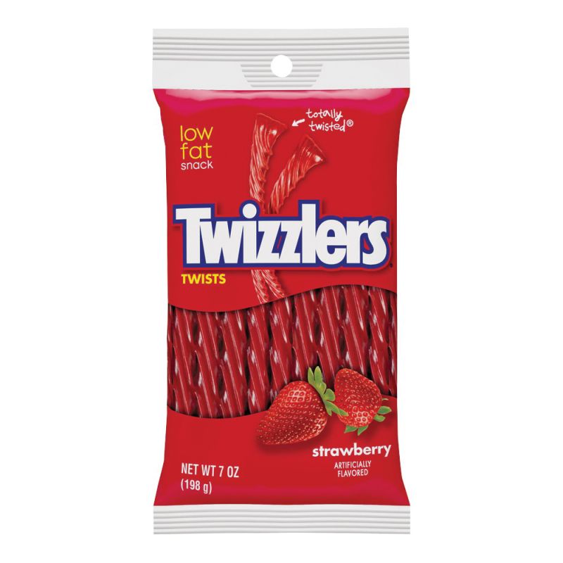 Twizzlers TWZ12 Candy and Gum Licorice, Strawberry Flavor, 7 oz Bag