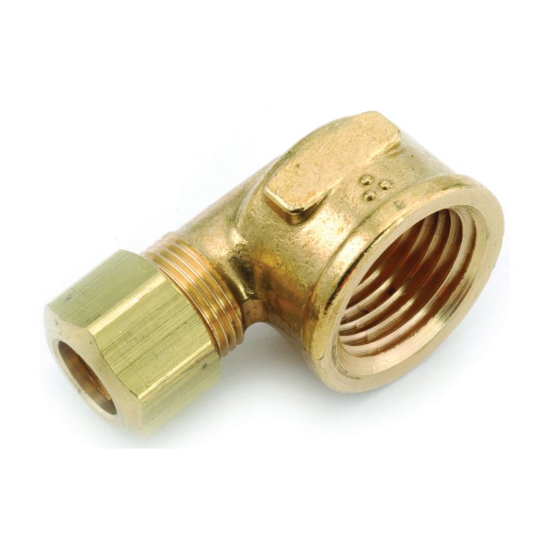 Anderson Metals 750070-0606 Tube Elbow, 3/8 in, 90 deg Angle, Brass, 200 psi Pressure (Pack of 5)