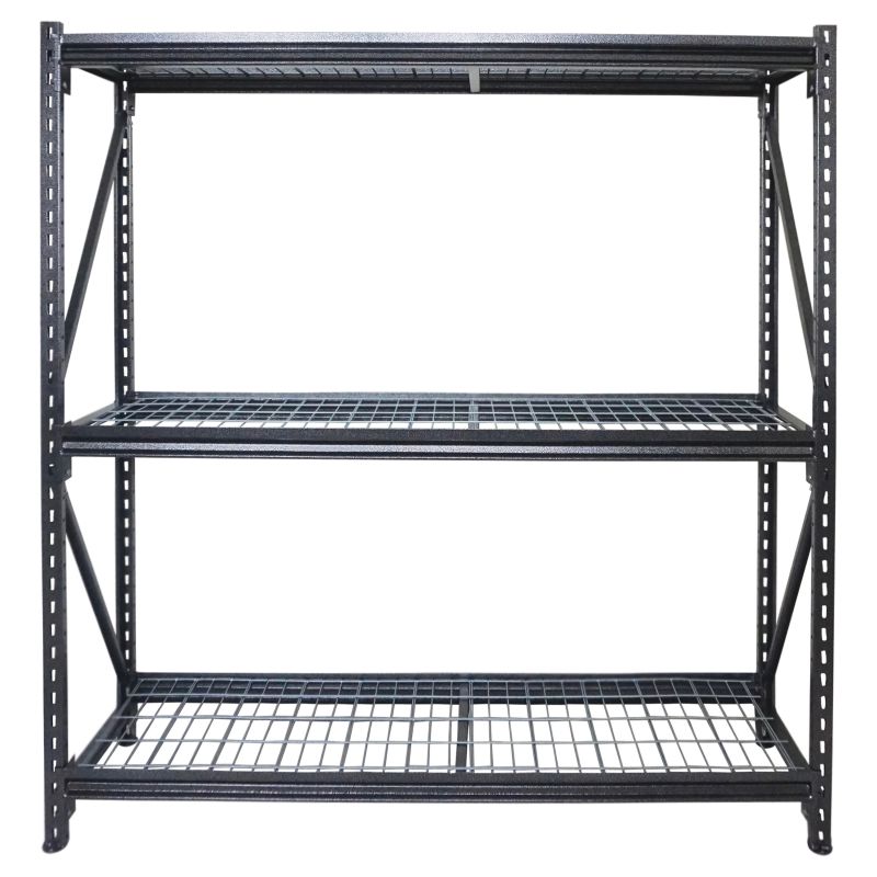 ProSource Garage Shelving Unit, Steel, 3-Shelf, 4500 lb Capacity, 72 in W, 18 in D, 72 in H, Gray 4500 Lb, Gray