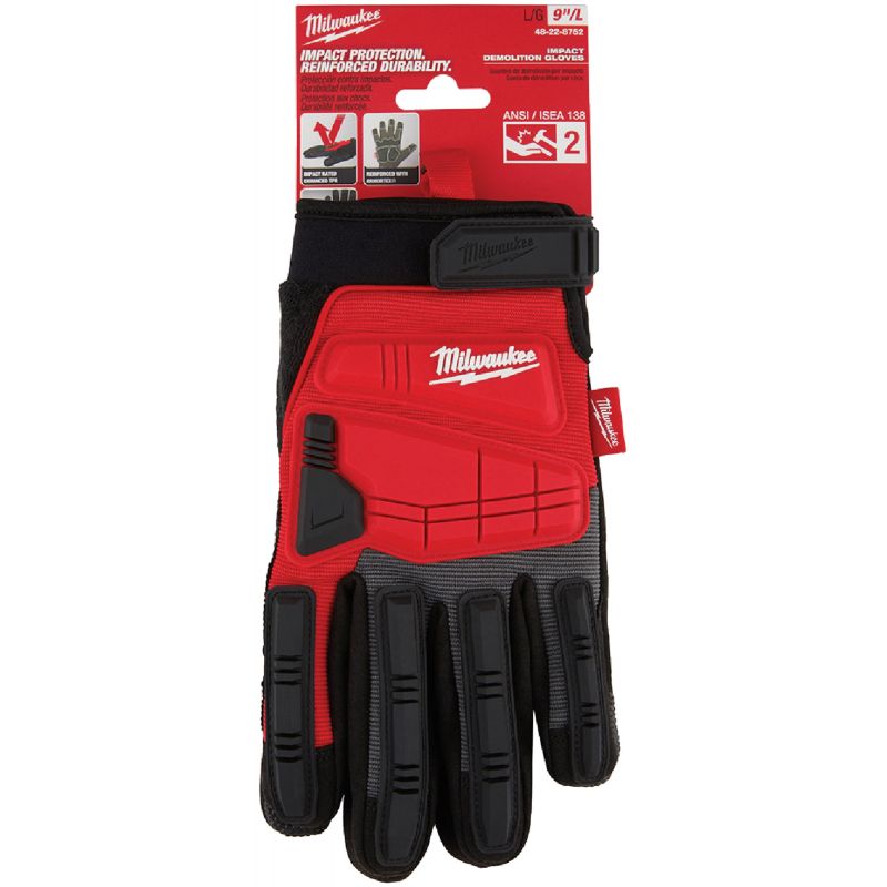 Milwaukee Impact Demolition Work Gloves M, Red &amp; Black
