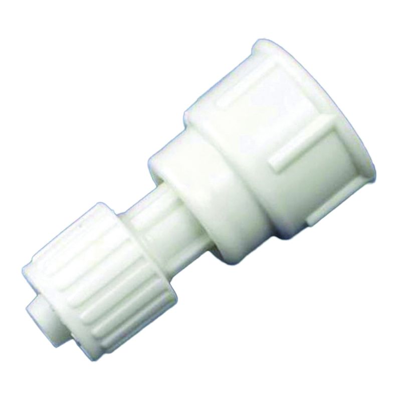 Flair-It 16869 Tube Adapter, 3/8 x 3/4 in, PEX Ballcock, Polyoxymethylene, White White