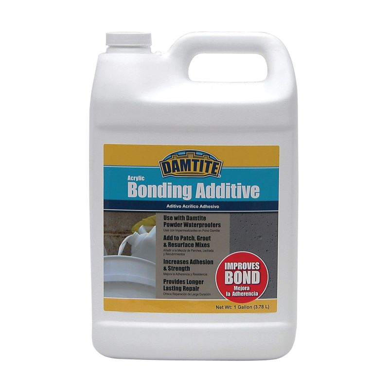 Damtite 05370 Bonding Additive, Liquid, White, 1 gal Bottle White