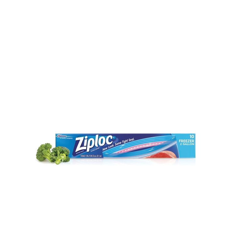 Ziploc 01132 Freezer Bag, 2 gal Capacity 2 Gal
