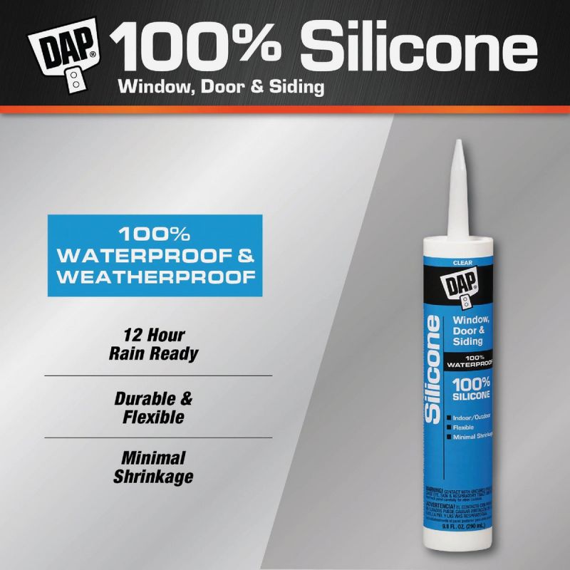 Dap Window, Door &amp; Siding Silicone Sealant Clear, 9.8 Oz. (Pack of 12)