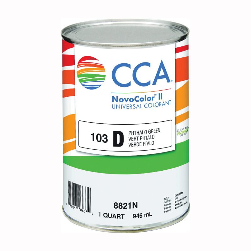 CCA NovoColor II Series 076.008821N.005 Universal Colorant, Phthalo Green, Liquid, 1 qt Phthalo Green