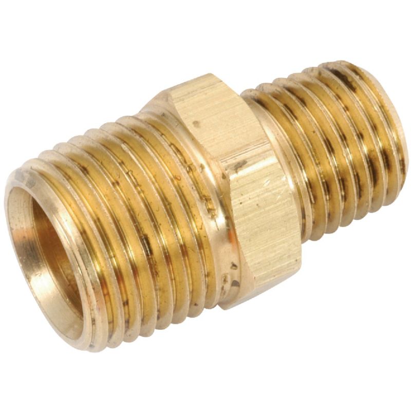Reducing Hex Red Brass Nipple 1/2&quot; X 3/8&quot; (Pack of 5)