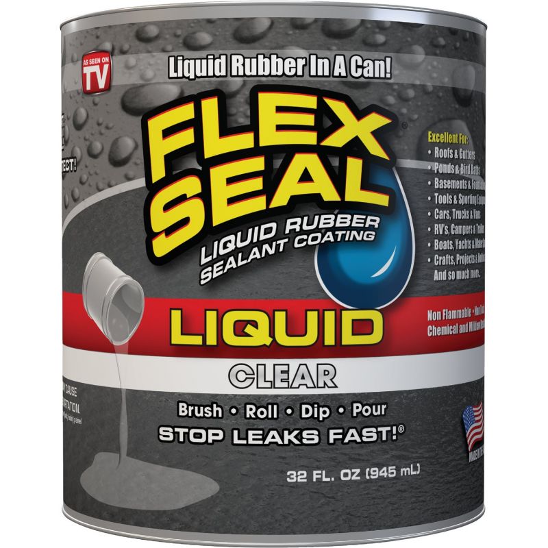 Flex Seal Liquid Rubber Sealant Clear, 1 Qt.