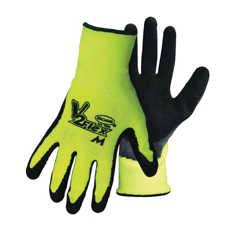 Boss GUARDIAN ANGEL 8412X Gloves, Men&#039;s, XL, Knit Wrist Cuff, Latex Coating, Polyester Glove, Black XL, Black