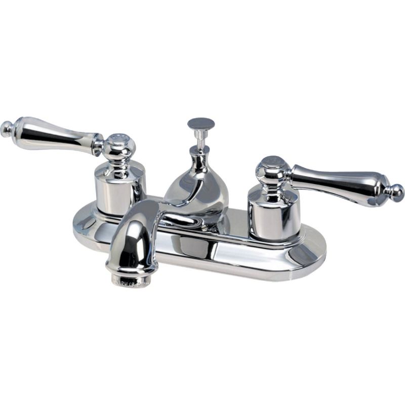 Home Impressions 2 Metal Lever Handle 4 In. Centerset Bathroom Faucet with Pop-Up