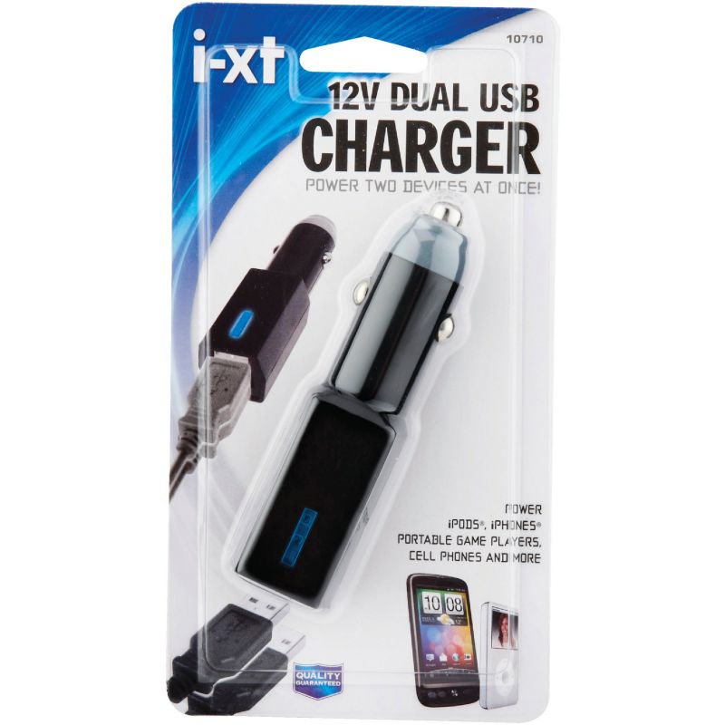 Custom Accessories i-xt Dual USB Car Charger Black