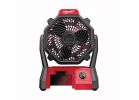 Milwaukee 0886-20 Portable Jobsite Fan, Tool Only, 18 V, 284 cfm Air, 3-Speed Red
