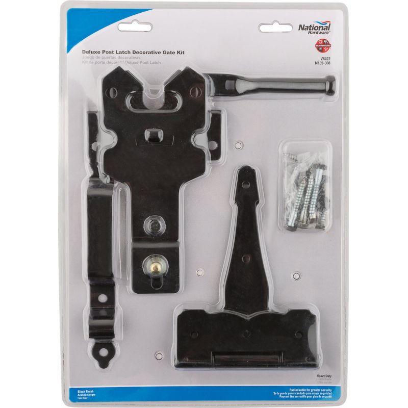 National Deluxe Latches Decorative T-Hinge Gate Kit