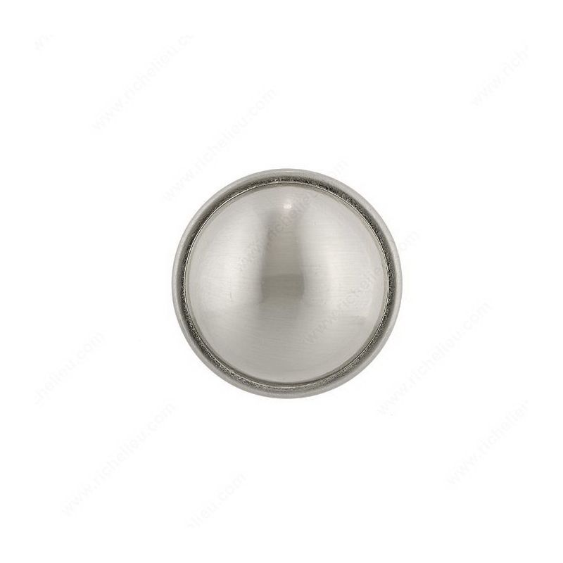 Richelieu Classic Series BP872195 Knob, 1-1/4 in Projection, Metal, Brushed Nickel 1-1/4 In, Gray, Traditional