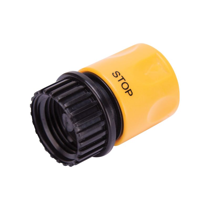 Landscapers Select GC520 Hose Connector, 3/4 in, Female, Plastic, Yellow and Black Yellow And Black