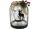 Alpine LED Reindeer Lantern with Chicken Wire Holiday Decoration 7 In. W. X 9 In. H. X 7 In. L.