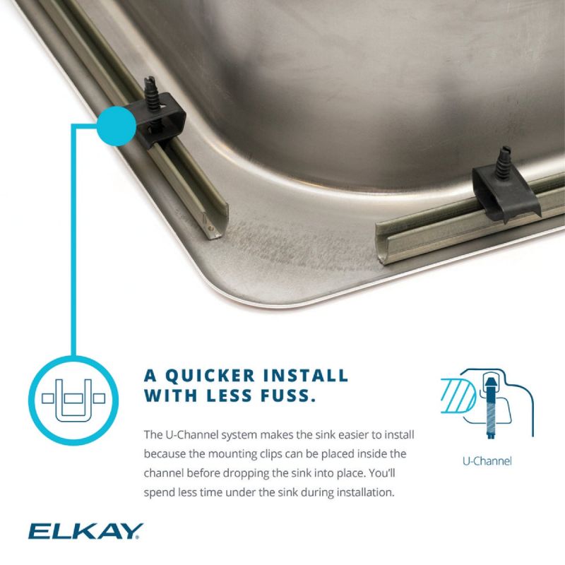 Elkay Double Stainless Steel Sink 33 In. X 22 In. X 7 In. Deep