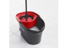 O-Cedar EasyWring 148473 Spin Mop and Bucket System, Microfiber Mop Head, Red Mop Head, Metal Handle