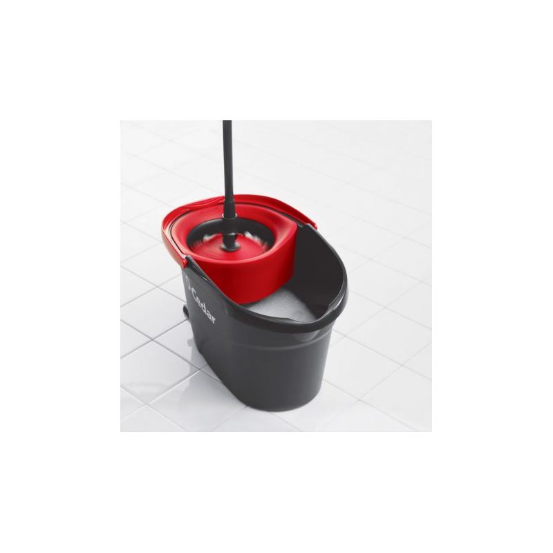 O-Cedar Microfiber EasyWring Microfiber Spin Mop with Bucket (Red