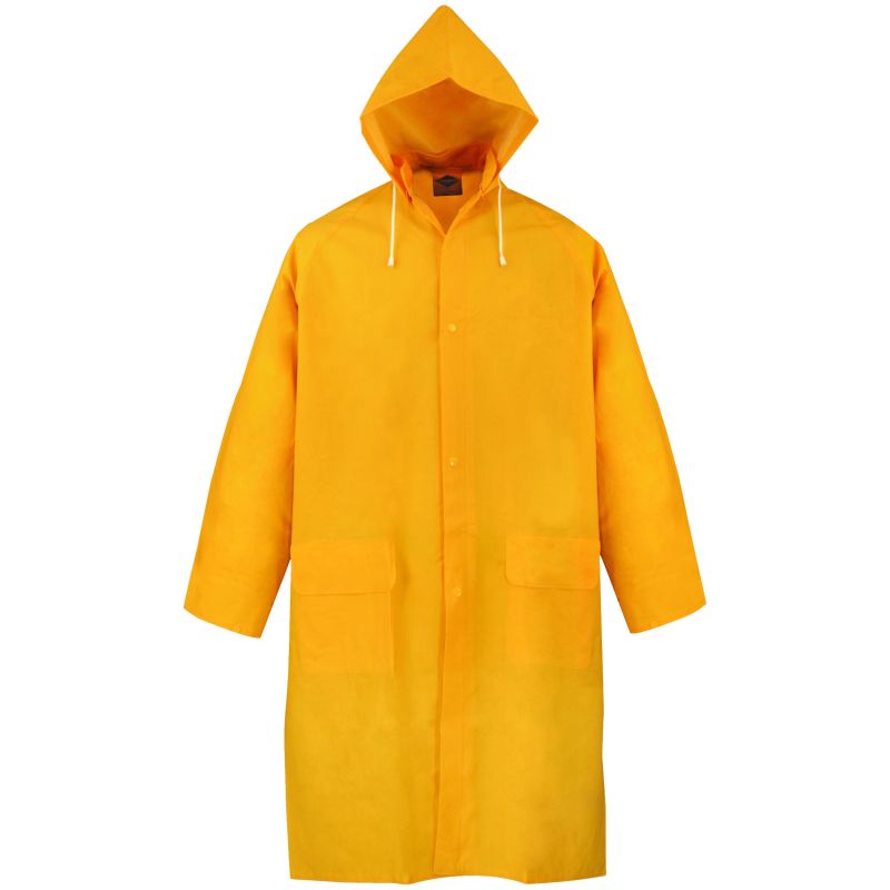 Diamondback PY-800XL Raincoat, XL, Polyester/PVC, Yellow, Comfortable Corduroy Collar, Double Fly Snap Closure, Knee XL, Yellow