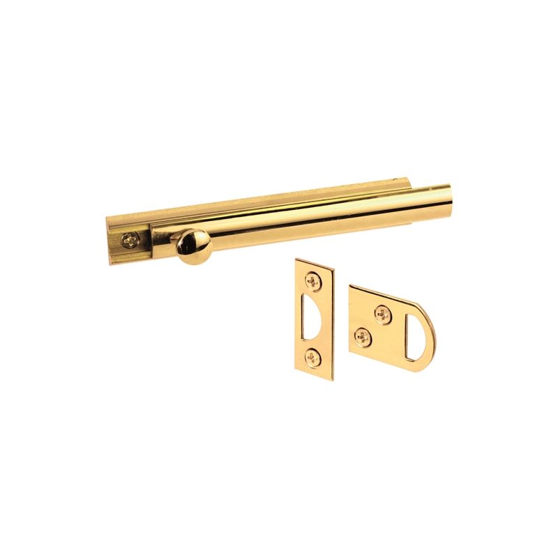 Defender Security U 9961 Slide Bolt, 4 in L Bolt, Solid Brass