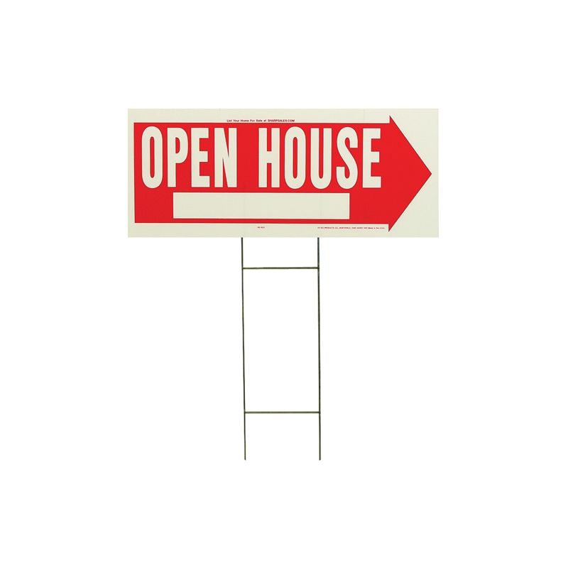 Hy-Ko RS-803 Lawn Sign, OPEN HOUSE, White Legend, 24 in L x 9-1/2 in W Dimensions