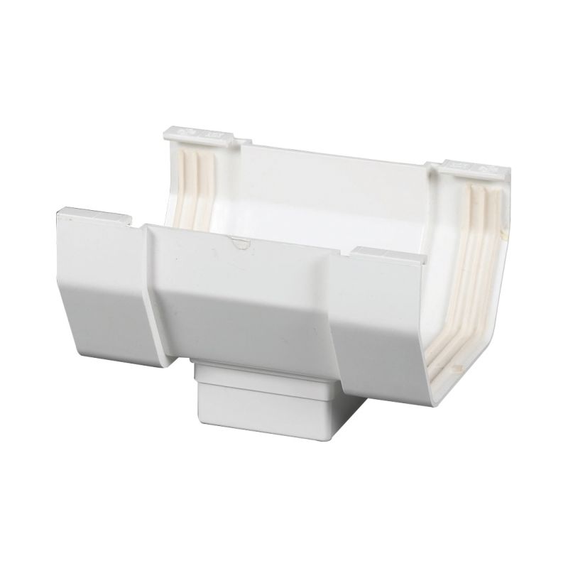 Amerimax T0506 Contemporary Center Outlet, 5 in Gutter, Vinyl, White White