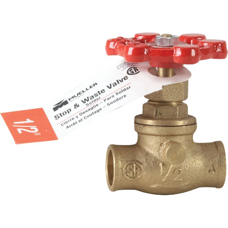 ProLine Cast-Brass Compression Sweat Straight Stop Valve and Waste 1/2&quot; SW