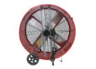 MaxxAir BF36DD Direct Drive Drum Fan, 6.56 A, 120 V, 2-Speed, 460 to 710 rpm Speed, 6300 to 9000 cfm Air, Steel Black/Red